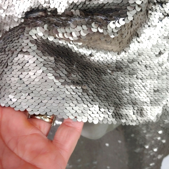 Banana Republic Silver Sequin Chiffon Party Cockta - Picture 9 of 11